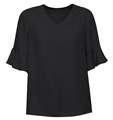 Blouse Womens Aria Fluted 100 Polyester Short Sleeve Blouse