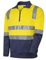 Jumper Poly Fleece Hi Vis YELLOWNAVY 14 Zip Fleece Jumper with TruVis Silver Reflective Tape