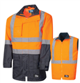 Jacket 4 In 1 Hi Vis with Silver Reflective Tape and Reversible Inner Vest with Silver Reflective Tape
