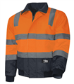 Jacket Pilot with Collar and Ribbed Waist Band  Hi Vis Two Tone with Silver Reflective Tape