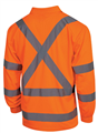 Polo Shirt Micromesh Long Sleeve Hi Vis Polo NSW Rail Shirt with Perforated Silver Reflective Tape