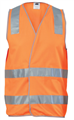 Vest HiViz Orange Silver Reflective Tape DayNight