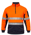 Polar Fleece WORKCRAFT Hi Vis Half Zip Pullover with Silver Reflective Tape  100 Polyester Fleece 320gsm