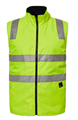 Vest WORKCRAFT Hi Vis YELLOWNAVY Reversible Fleece with Silver Ref Tape on Outer Side No Tape on Reverse Inner Side