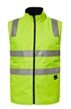 Vest WORKCRAFT Hi Vis YELLOWNAVY Reversible Fleece with Silver Ref Tape on Outer Side No Tape on Reverse Inner Side