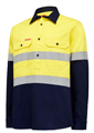Yakka Core Hi Vis LSL HWeight Closed  Front Taped Shirt