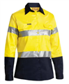 Shirt Bisley Cotton Long Sleeve Ladies Two Tone Reflective Tape