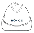 Hard Hat White V9 Vented With Adjustable Ratchet Harness with BUNGE Logo