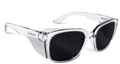 Spec Bolle STKS 410 Safety Spec with Smoke PC Lens PLATINUM ASAF  Crystal Temples and Frame