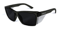 Spec Bolle STKS 420 Safety Spec with Smoke PC Lens PLATINUM ASAF  Graphite PC TemplesFrame