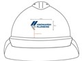 Cap Safety VGard 500 White 6 Point VENTED Fastrac 3 with HINDMARSH PLUMBING Logo on Front Centre of Safety CapLogo 2 colours frontVG51WHFV523320