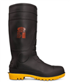 Gumboot OLIVER Black with Yellow Sole  Safety Toe and Steel MidSole BLACK