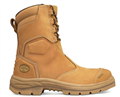 Boot OLIVER 200mm High Leg Lace Up  Zip Sided Nubuck Water Resistant Wheat