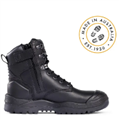 Boot MONGREL Lace Up Zip Sided Scuff Cap BLACK