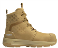 Boot Safety TAN 150mm 6 High Zip Side Laceup  Composite Toecap