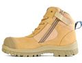 Boot BATA ZIPPY Nubuck Leather Lace Up Zip Sided Safety Boot