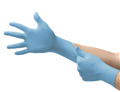 Glove Micro Touch Nitra Tex Nitrile Powder Free Examination Glove with Strong Barrier Protection Blue Natural Rubber Latex Textured Fingers Size L