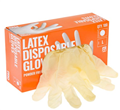 Glove Natural Latex Powder Free White Box100