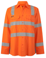 Shirt King Gee  Wookcool Mens Vic Rail Cotton Ripstop Shirt with Silver Reflective Tape