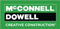 Embroidery McCONNELL DOWELL CREATIVE CONSTRUCTION TM Logo Front Left Hand Side Wearingon Dark Coloured GarmentsEmerald Black  White Logo