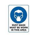 Sign Dust Mask Must Be Worn In This Area with Pictorial  450x300mm Metal 834027