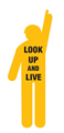Sign Corflute H1650mm x W600mm YellowBlack Worker Look up  Live