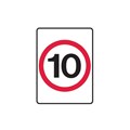 Sign Speed Limit 10 KLM  Metal  450mm x 600mm Portrait833969