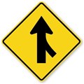 Sign Merging Traffic Right Class 1 600 x 600mm Aluminium