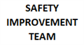 Heatpress SAFETY IMPROVEMENT TEAM in Black Text in 3 Lines on Upper BACK of Safety Vest Between The Silver Reflective Tape