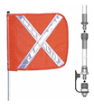 Flagstaff 24 Metre HD with Orange Mesh Flag w Reflective X and Quick Release plus Spring