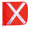 Flag Hi Vis Orange Mesh Reflective White Cross  Attachments