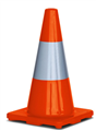 Traffic Cone Orange 450mm High with Reflective Sleeve