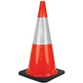 Traffic Cone ORANGE 700mm High Traffic Cone with Silver Reflective Sleeve
