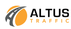 Embroidery ALTUS TRAFFIC Logo Front Left Hand Side Wearingon Hi Vis ShirtsNO Black Background ALTUS TRAFFIC to the SIDE of LogoGold Charcoal K