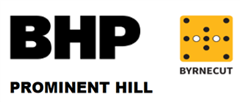 Embroidery BHP PROMINENT HILL White Logo  BYRNECUT Dual Logo Front Left Hand Side Wearingon BLACK Polo ShirtsBlack White  Gold Logo