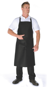 Apron Polyester Cotton Full Bib BLACK Apron with Pocket  200gsm  Size 80cm x 90cm
