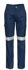 Cargo Pants Ladies Drill Cotton Reflective Tape 311gsm