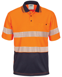 Polo Shirt Micromesh Short Sleeve HiVis Segment Taped Two Tone