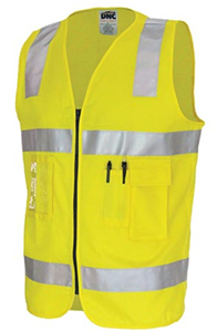 Vest DayNight 190gsm Cotton Reflective Tape With Zip