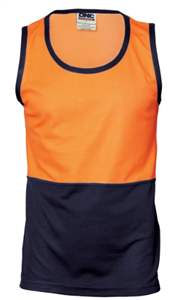 Singlet Cotton Back 185gsm HiVis Two Tone