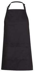 Apron Bib Style Poly Cotton with Pocket BLACK 65cm x 71cm
