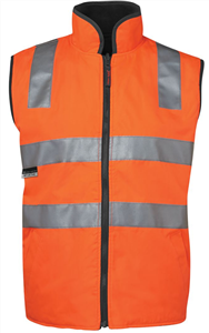Vest Reversible HiVis OrangeBlack DN with Silver Ref Tape 100 Polyester Shell with Lining 290gsm for DRASUP ITS FRESH Only
