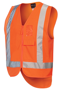Vest HiVis Day  Night Zipped TTMCW Safety Vest with Silver Reflective Tape