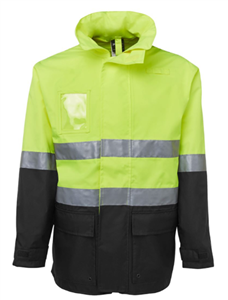 Jacket JBs Hi Vis LIME NAVY Long Line Jacket with Silver Reflective Tape