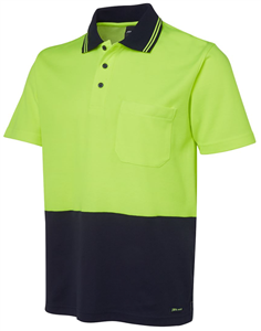 Polo Shirt JBs Hi Vis Non Cuff Short Sleeve Cotton Back Polo Shirt