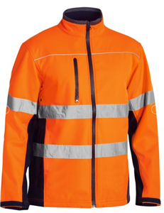 Jacket Bisley Soft Shell HiVis Two Tone  Silver Tape