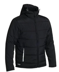 Jacket Bisley Black Puffer Jacket Quilted with Adjustable Hood