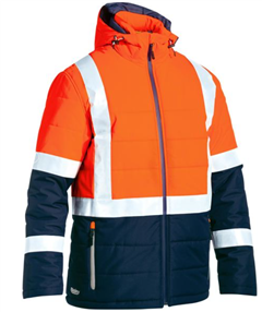 Jacket Bisley Puffer Taped HiVis Two Layer Shower proof Fabric