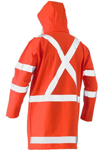 Jacket BISLEY Hi Vis Storm Jacket with Reflective Heat Sealed Taped X Back with Extra Back Hem Tape and Biomotion Taping on Sleeves