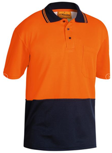 Polo Shirt Bisley PolyCotton HiVis Two Tone Short Sleeve